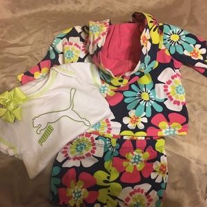 Baby Carter 2piece Outfit & Puma Onesie, bow